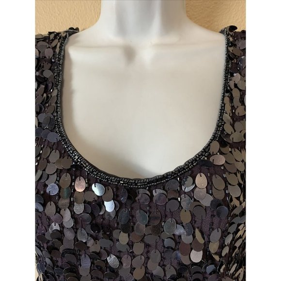 Pissarro  Nights Beaded Sequin Size 6 Party Cocktail Iridescent bachelorette - Picture 2 of 9